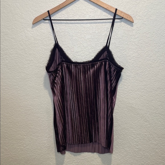Jasmine & Juliana Eggplant Purple Velvet Mini Pleat Camisole XS - Picture 7 of 7